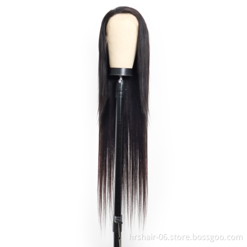 Wholesale Silky 100% Unprocessed Brazilian Human Hair Lace Wig 4*4 Transparent Frontal Closure Lace Front 40 inch wig